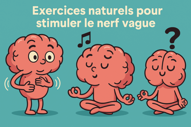Exercices naturels illustrés pour stimuler le nerf vague